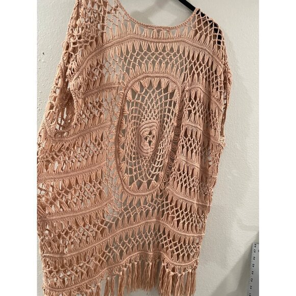 Say What Womens Casual beachy bohemian Crochet Kimono Fringes open Front size s - Picture 6 of 6